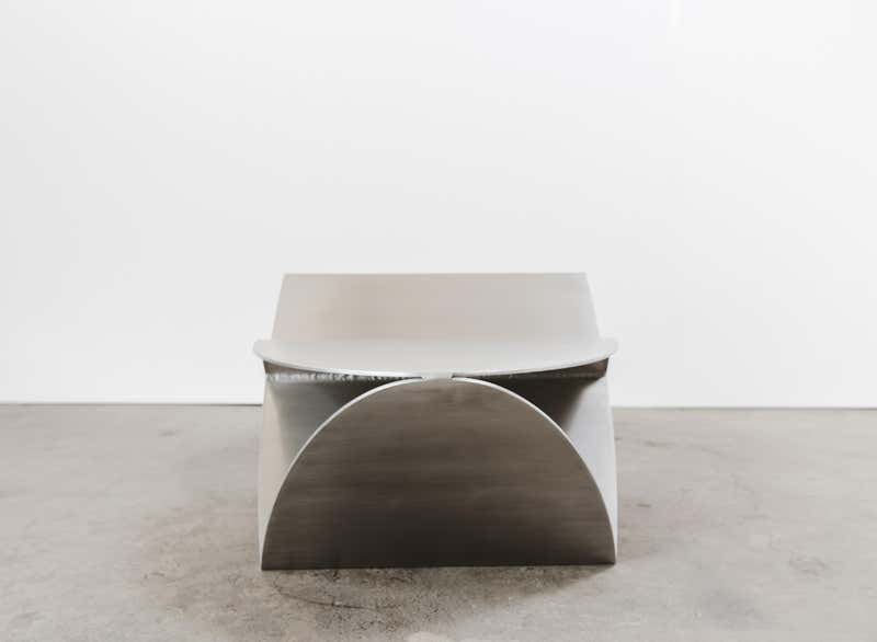 Del Mar Dos Coffee Table in Brushed Aluminum, Oval Limited Edition by MTHARU