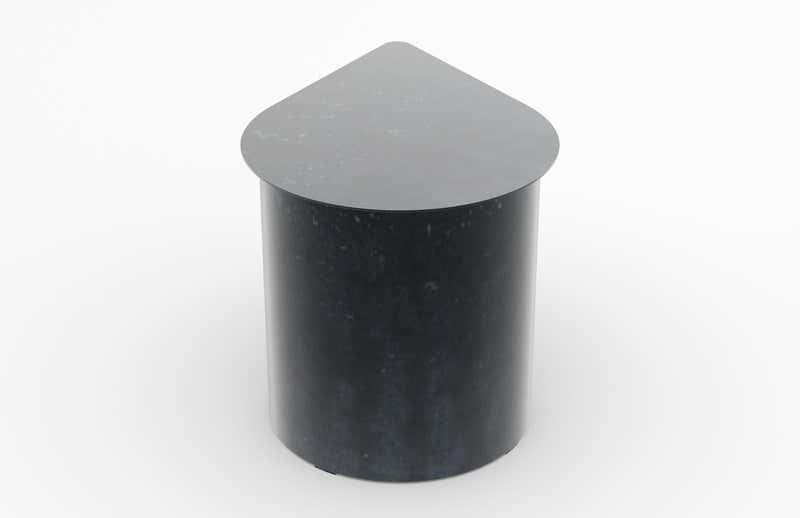 Tangent End Table, Minimal Design in Waxed Raw Black Steel by MTHARU