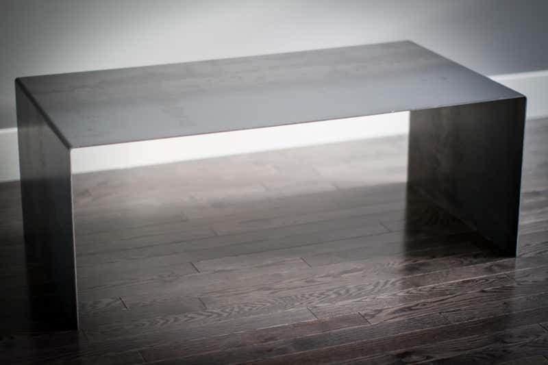 Tabula Rasa Coffee Table with 2 Nesting Tables in Raw Black Steel by MTHARU