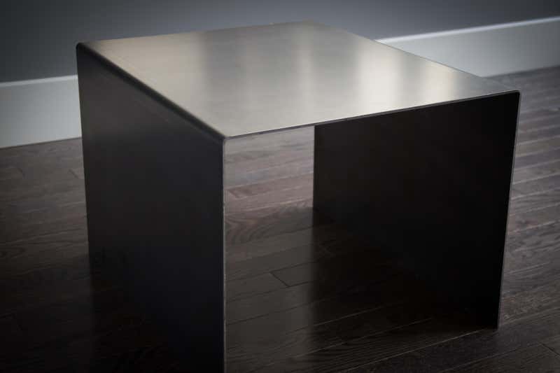 Tabula Rasa Coffee Table with 2 Nesting Tables in Raw Black Steel by MTHARU