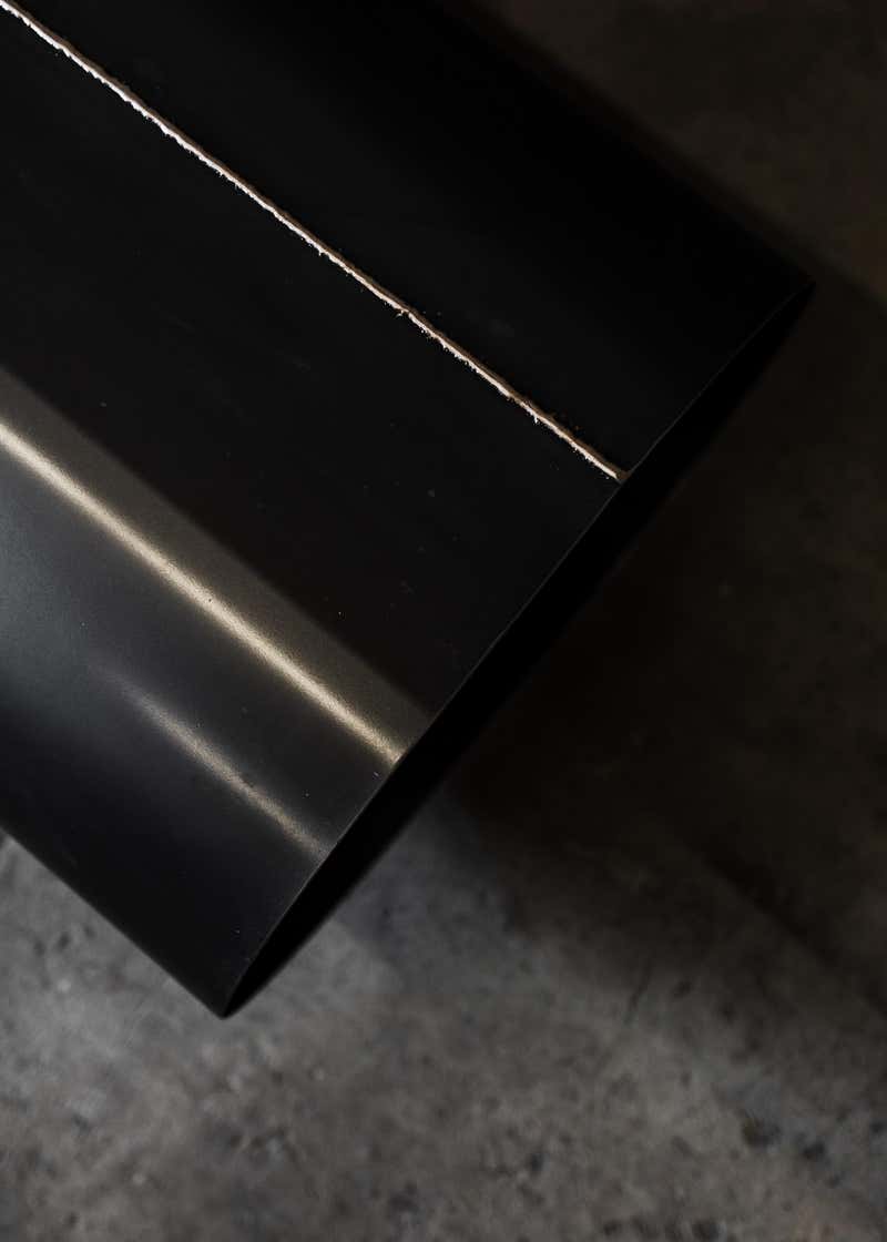 Jouir Bench in Raw Black Steel and Bronze Welding by MTHARU