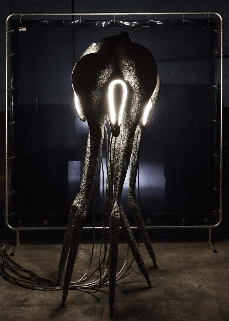 New Primitives Floor Lamp in Aluminum Post-Digital Sculptural Design, Unique, by MTHARU